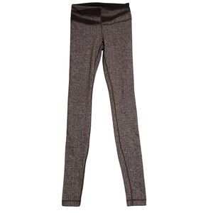 Lululemon Wunder Under Pant Heathered Herringbone Heathered Black Brown Size‎ 4